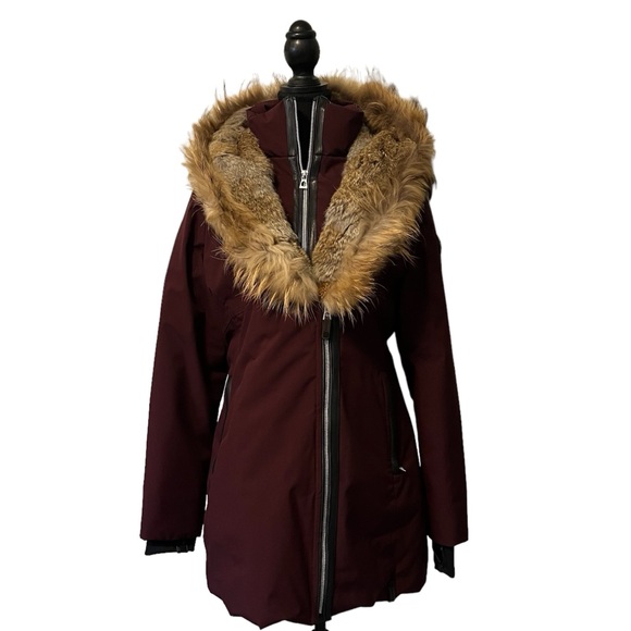 RUDSAK Jackets & Blazers - Rudsak “Toronto” Down Parka Jacket in Bordeaux Red with Real Fur; Size L